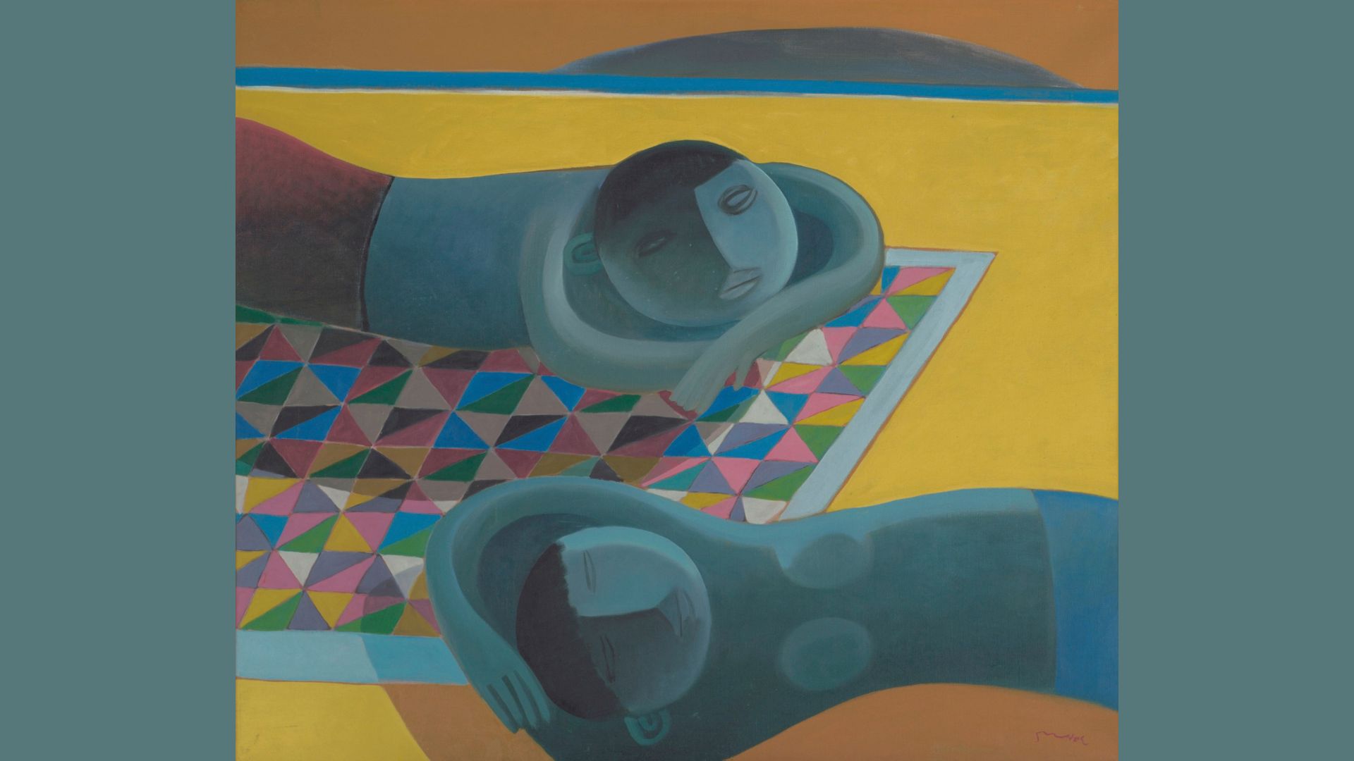 Sunbathing on Quilts (1977) by Khoo Sui Hoe
