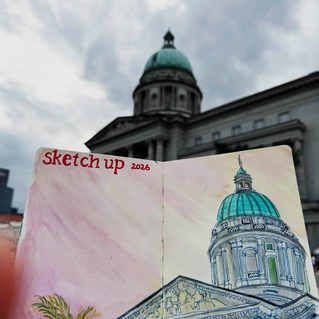 With the National Gallery Singapore as a stunning backdrop, hundreds of sketchers convened at Padang field for Sketch Up 2026 event. National Gallery Singapore. What a delightful afternoon with music, dancing surrounding us as we sketched away. “The heavens declare the glory of God; the skies proclaim the work of his hands.” ‭‭Psalms‬ ‭19‬:‭1‬ ‭NIV‬‬
