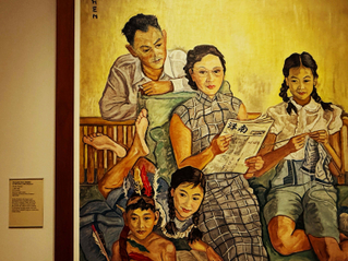 Been thinking about this oil painting, Family Portrait, by Georgette Chen since I saw it last month at the @nationalgallerysingapore. Am I the only one who sees the father’s