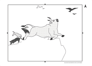 Boschbrand (Forest Fire) - Large banteng and smaller animals