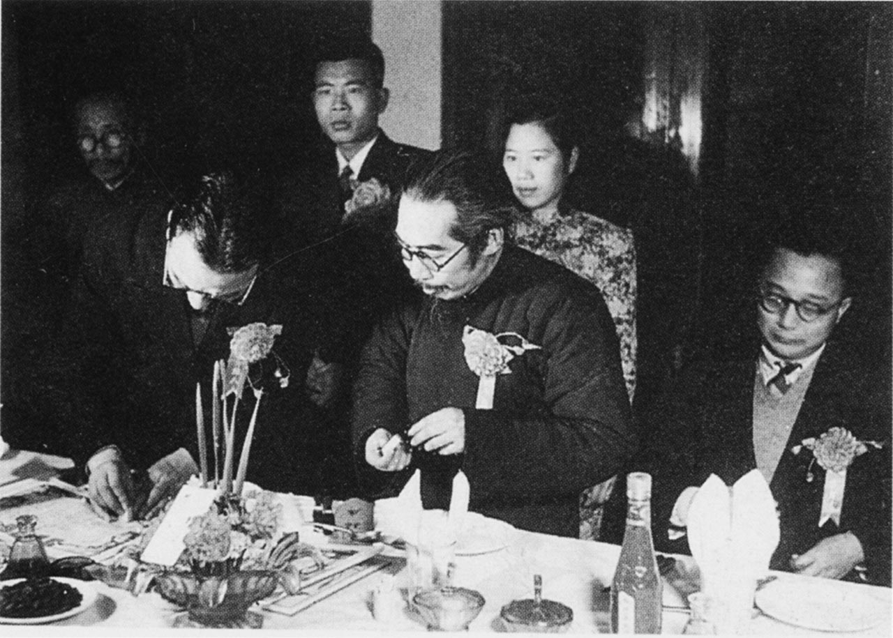 Photograph of the wedding ceremony of Wu Guanzhong and Zhu Biqin