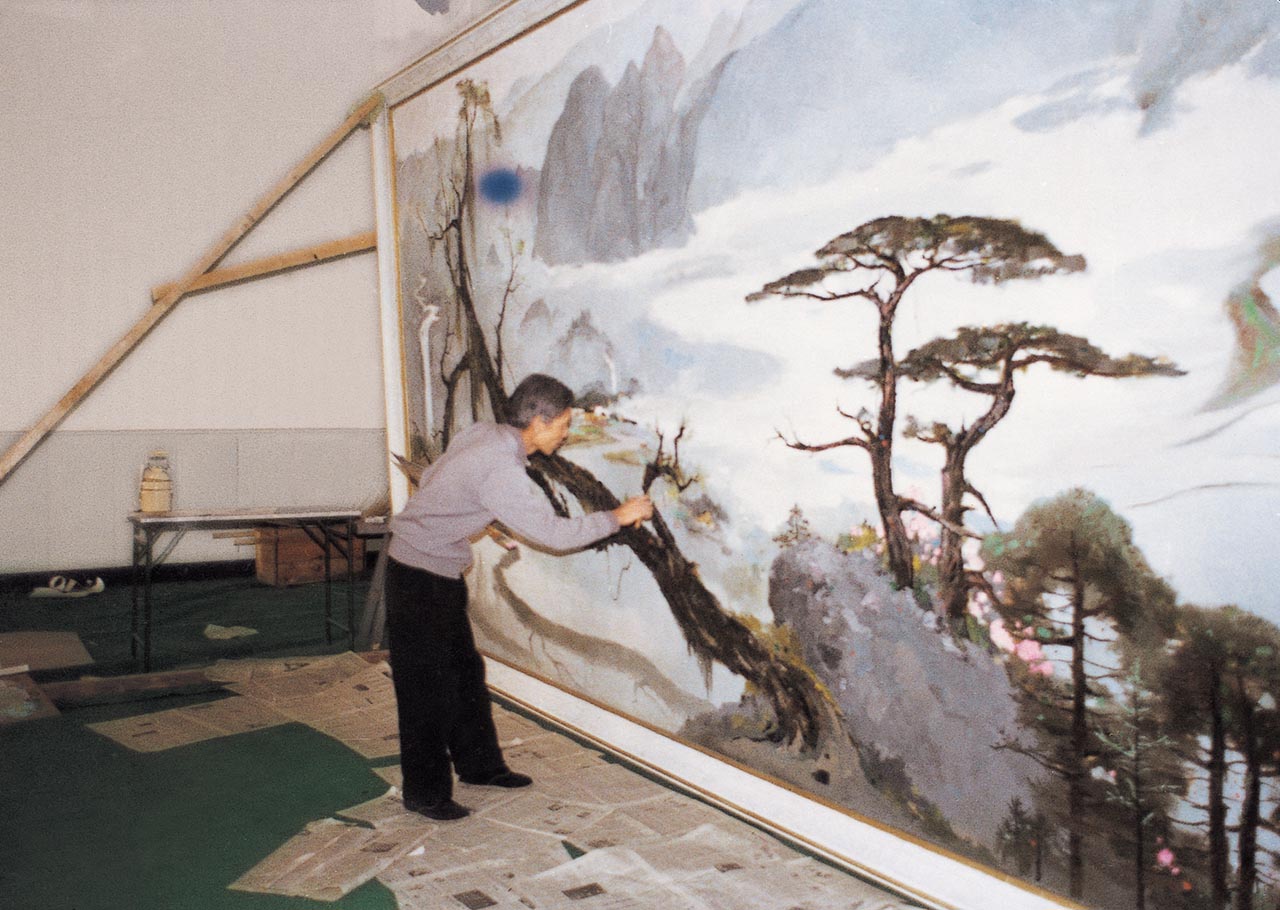 Photograph of Wu Guanzhong painting "井冈山"