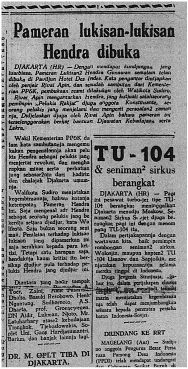 Pameran Lukisan-Lukisan Hendra Dibuka