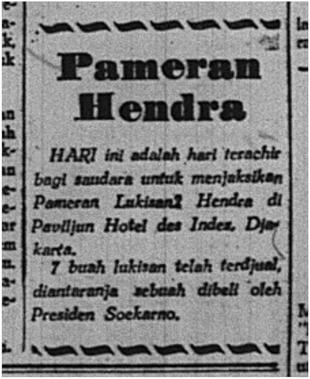 Iklan Pameran Hendra - Hari Terakhir