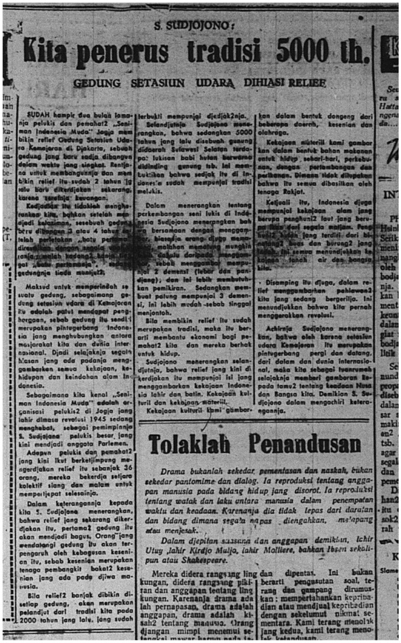 S Sudjojono: Kita Penerus Tradisi 5000 Tahun