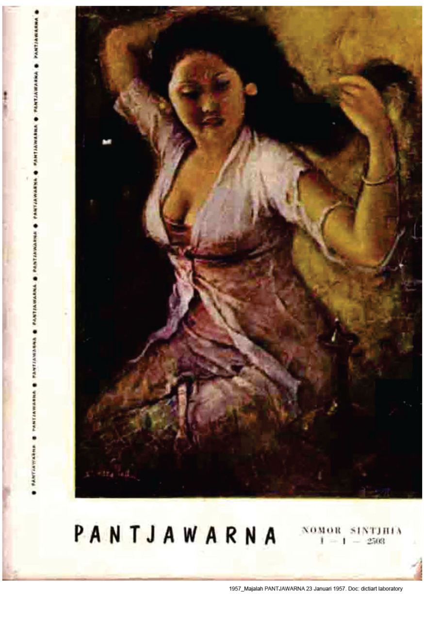 Cover of Pantjawarna magazine with Basoeki Abdullah's work