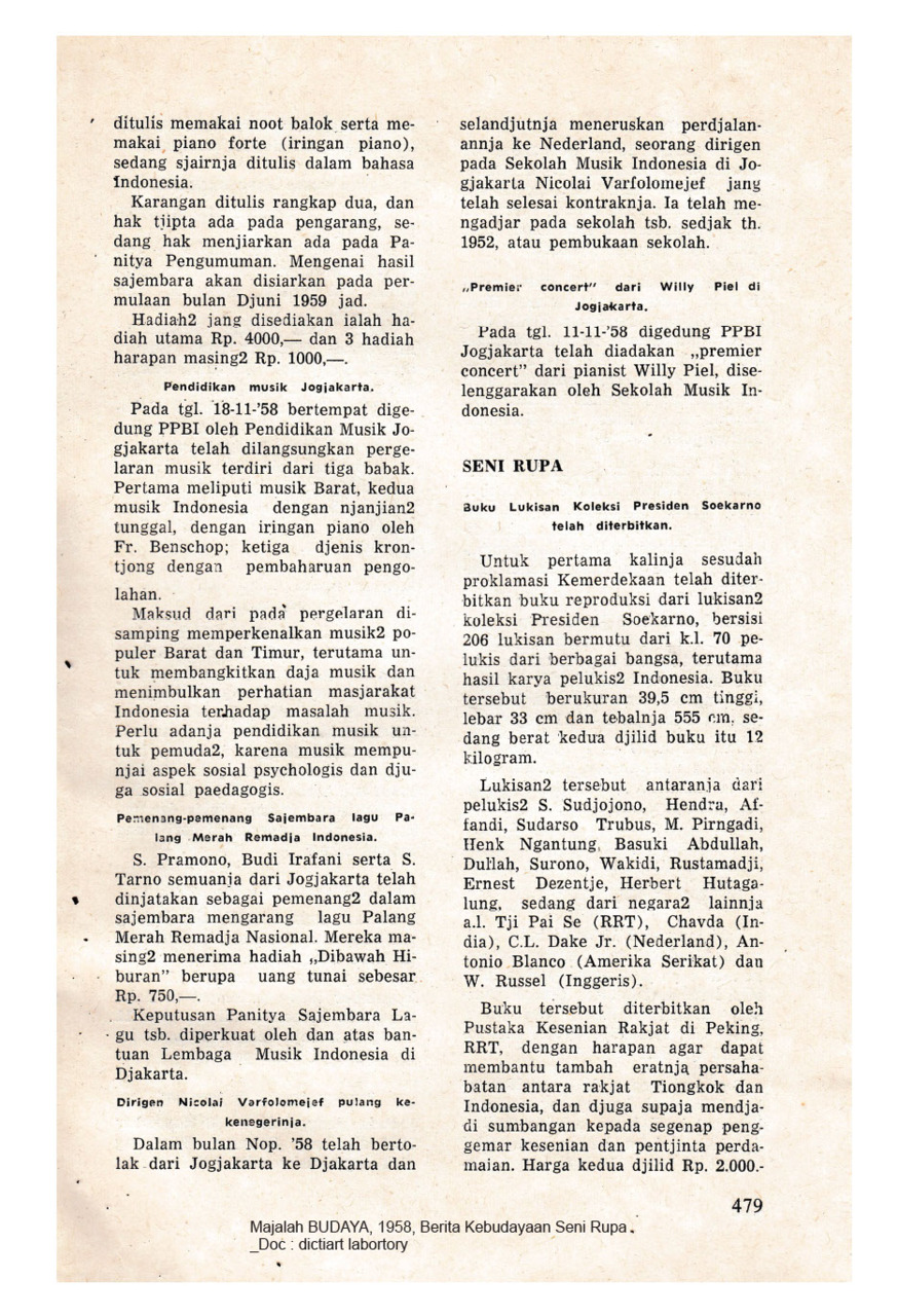 Buku Lukisan Koleksi Presiden Sukarno Telah Diterbitkan dan Berita-Berita Seni Rupa Lainnya