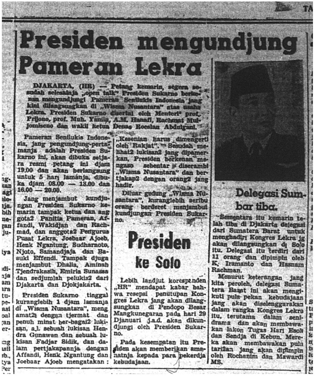 Presiden Mengunjung Pameran Lekra