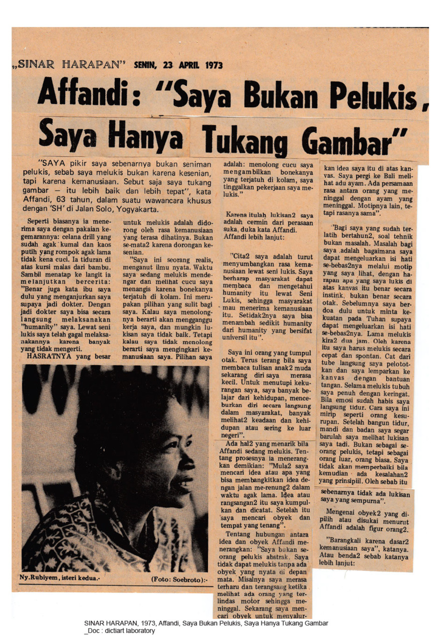 Affandi: Saya Bukan Pelukis, Saya Hanya Tukang Gambar