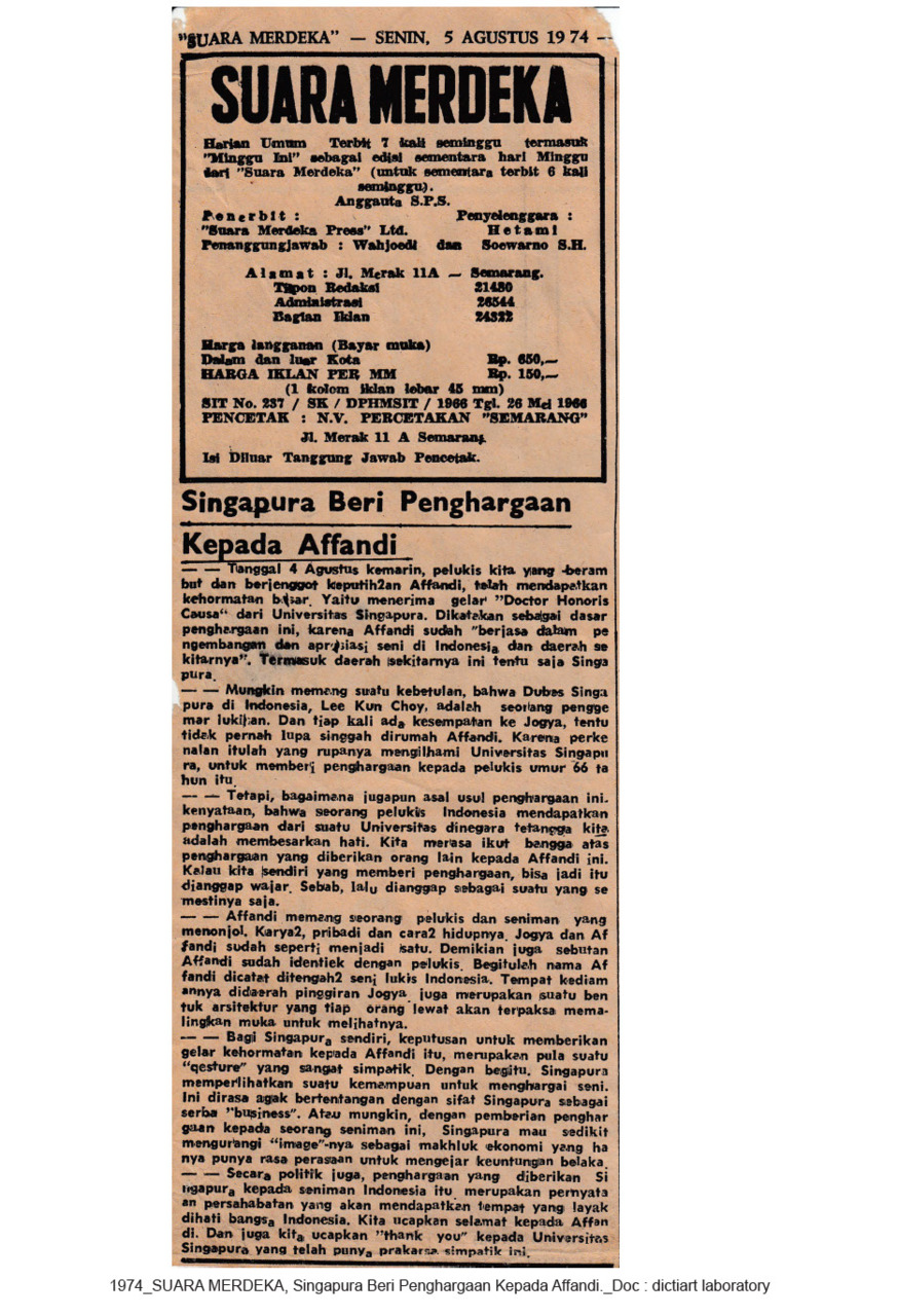 Singapura Beri Penghargaan Kepada Affandi
