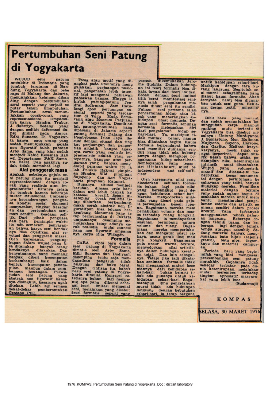 Pertumbuhan Seni Patung di Yogyakarta