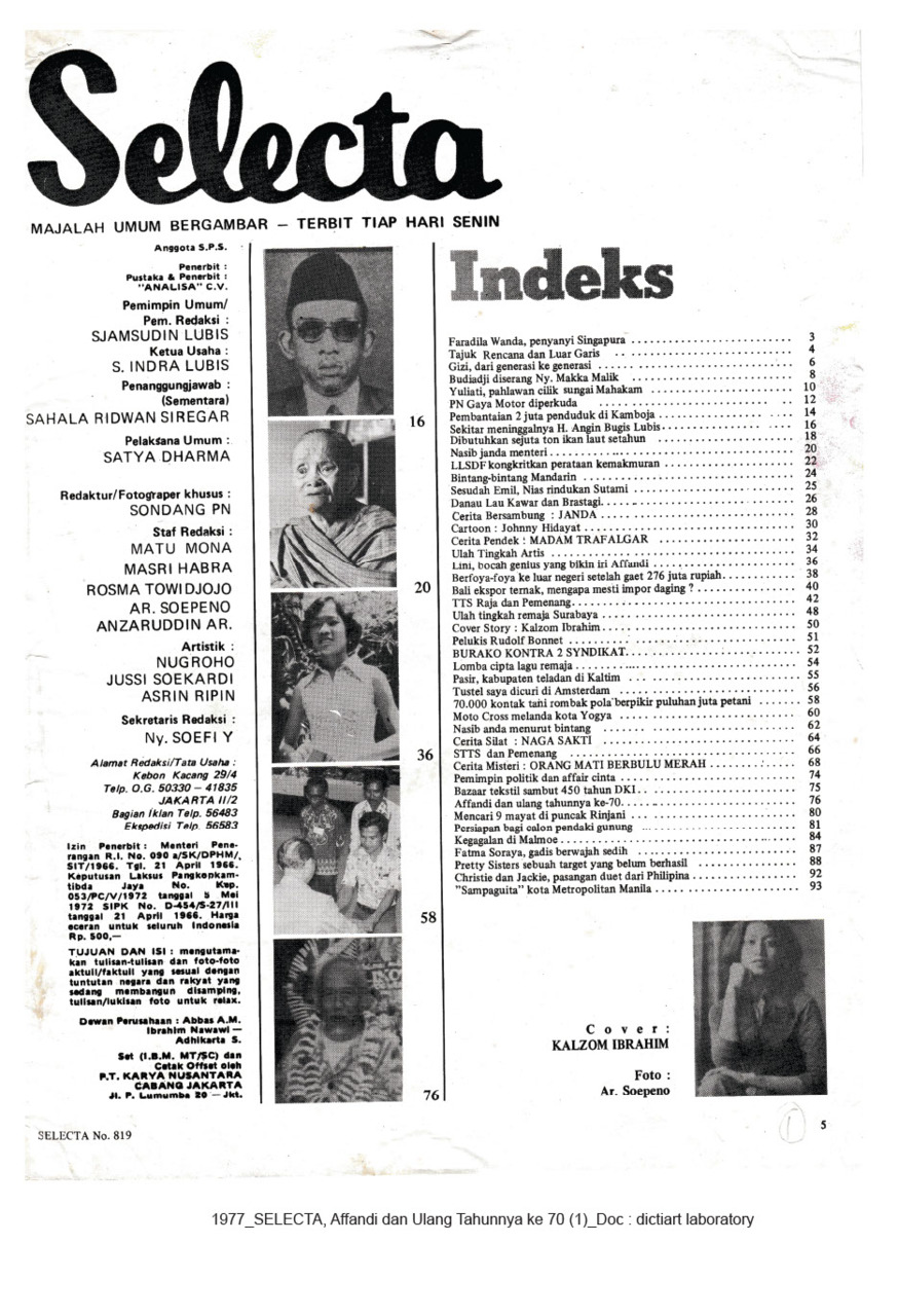 Affandi dan Ulang Tahun Usianya Ke-70