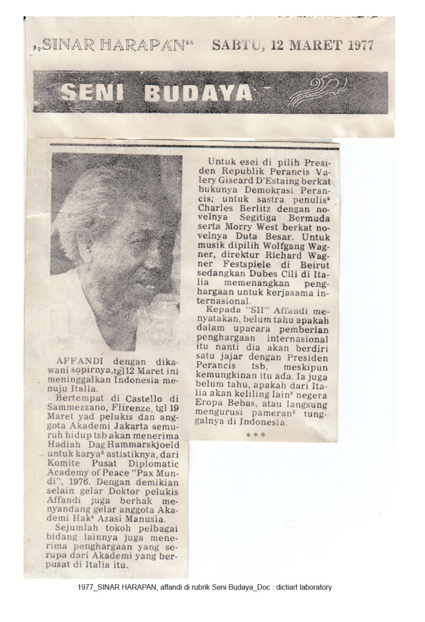 Affandi di Rubrik Seni Budaya