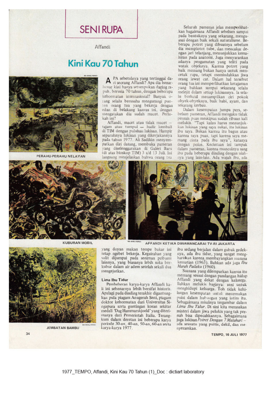 Affandi Kini Kau 70 Tahun