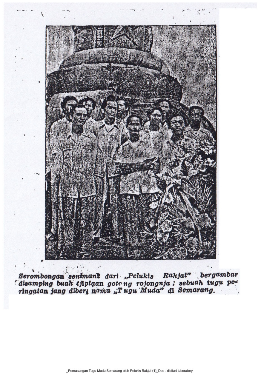 Pemasangan Tugu Muda Semarang oleh Pelukis Rakhat