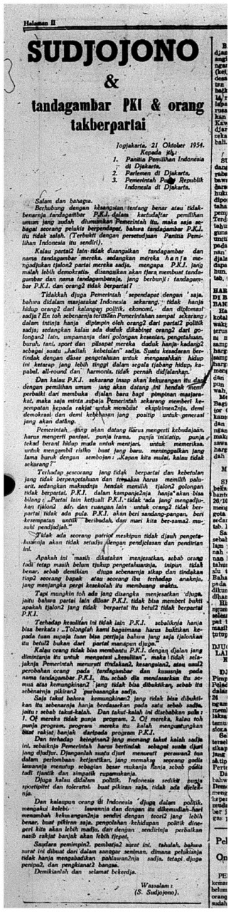 Sudjojono & Tanda Gambar PKI & Orang Tak Berpartai