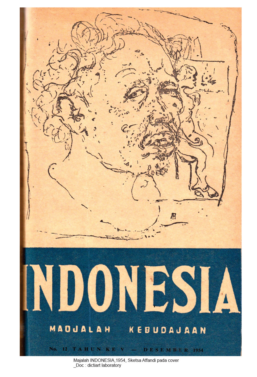 Affandi's sketch on the cover of Majalah Indonesia