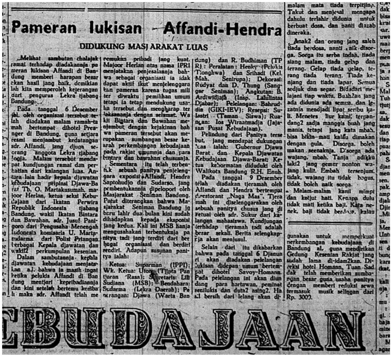 Pameran Lukisan Affandi-Hendra Didukung Masjarakat Luas