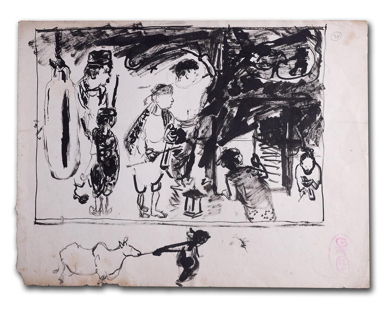 Sudjojono's sketch (ink)