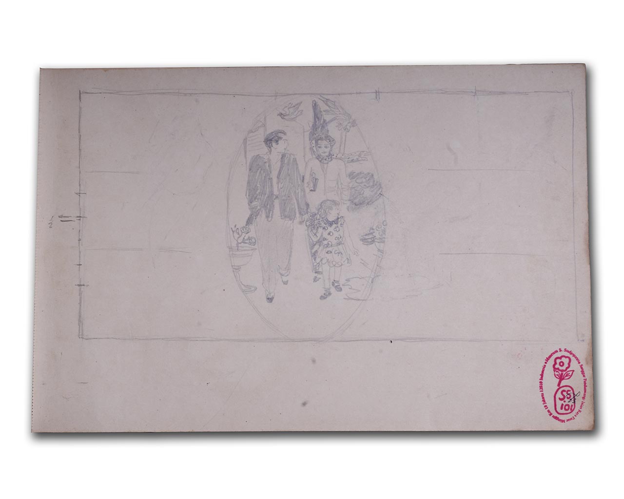 S. Sudjojono's sketch in pencil