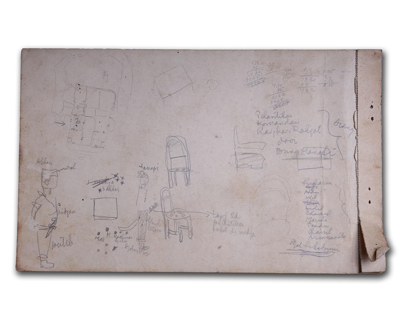 S. Sudjojono's sketch in pencil
