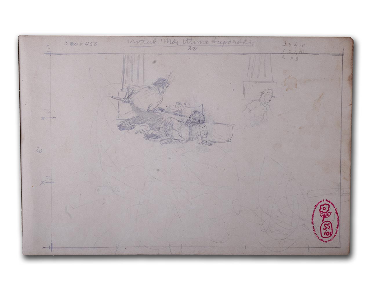 S. Sudjojono's sketch in pencil