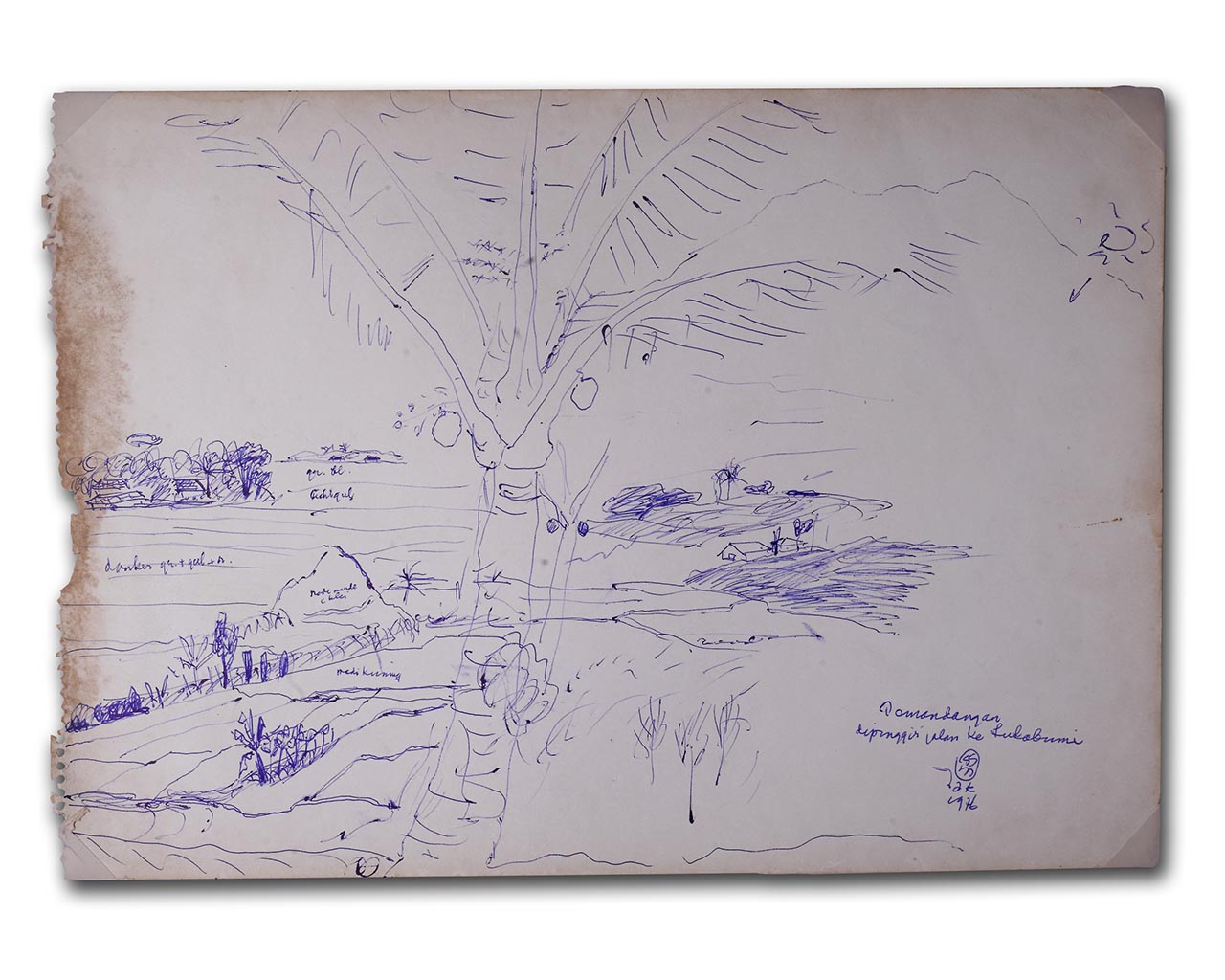 Sketsa Pemandangan Di Pinggir Jalan Ke Sukabumi