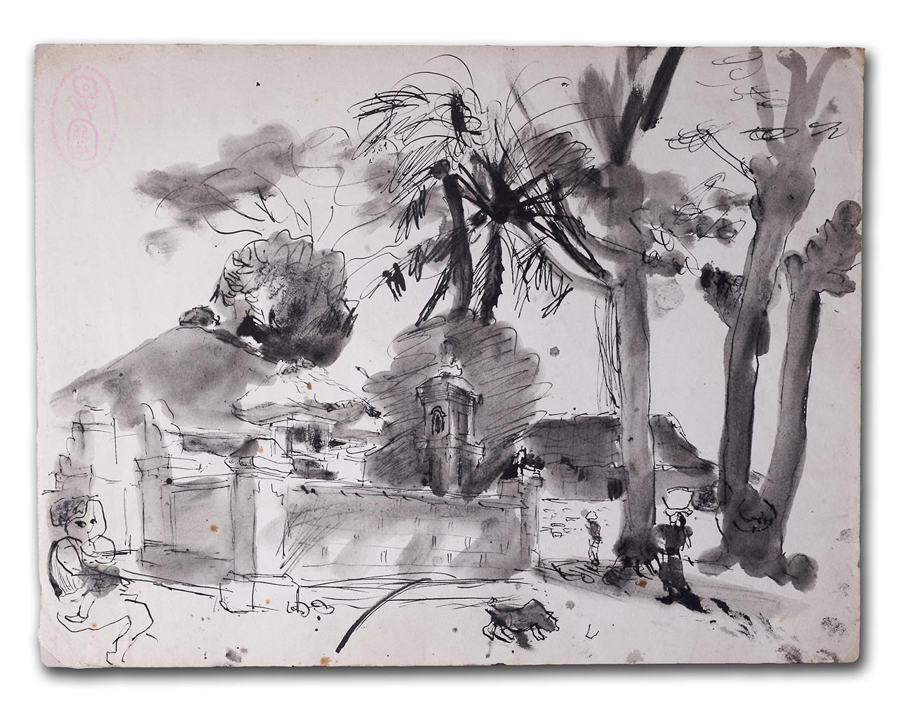 Sudjojono's sketch (ink)