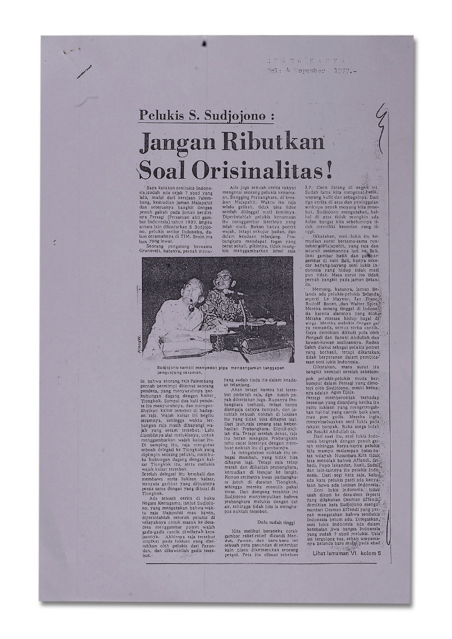 Pelukis S. Sudjojono: Jangan Ributkan Soal Orisinalitas!
