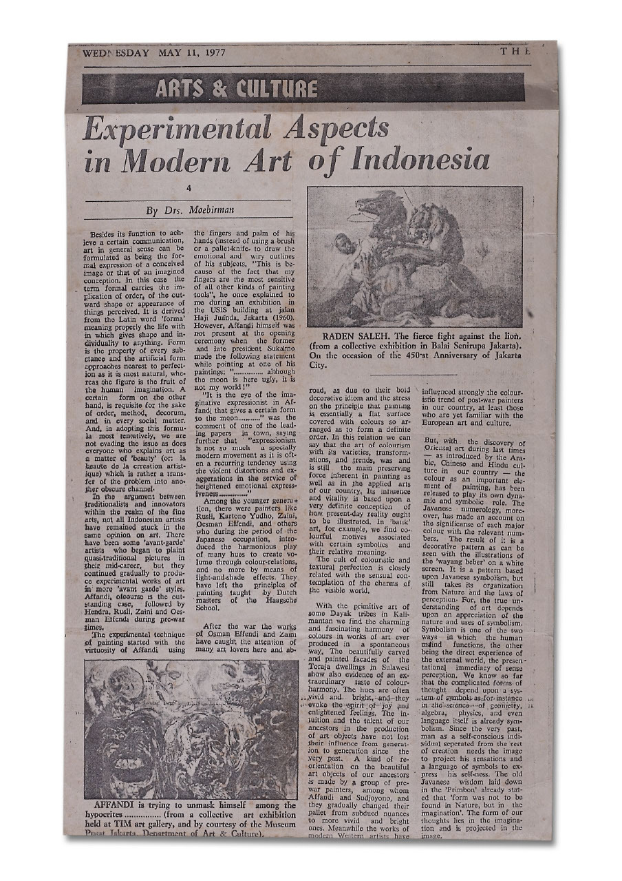 Experimental Aspects in Modern Art of Indonesia