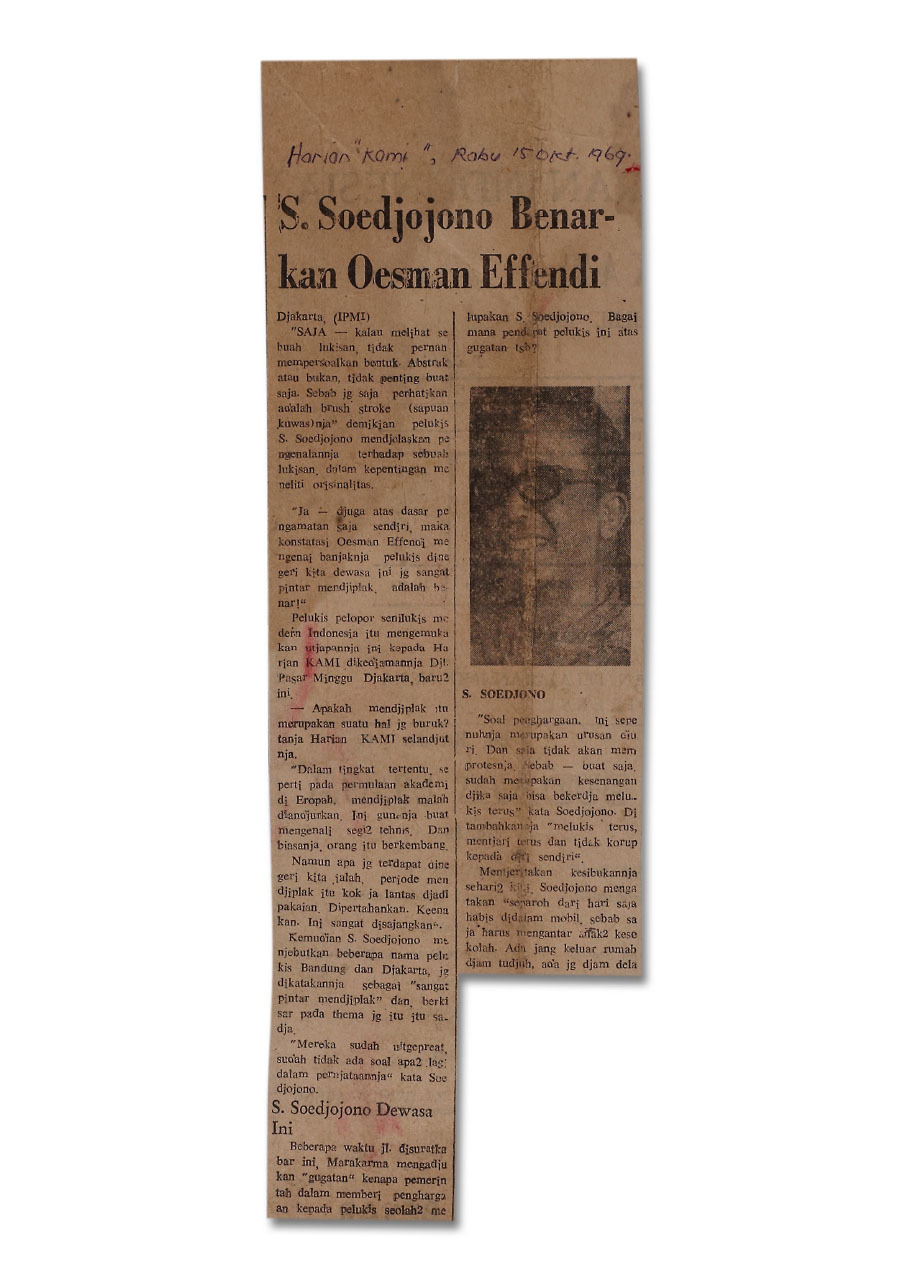 S. Soedjojono Benarkan Oesman Effendi