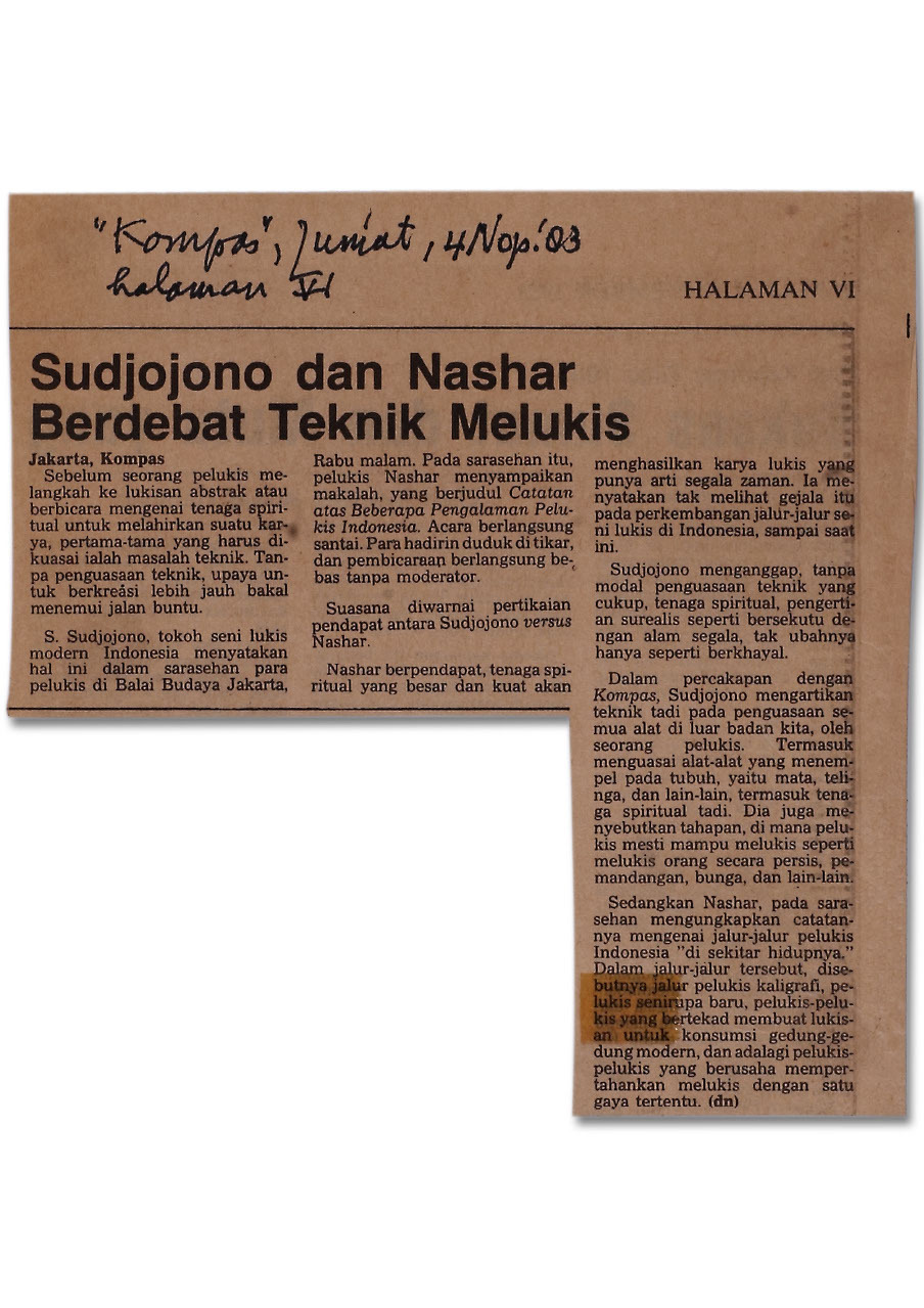Sudjojono dan Nashar Berdebat Teknik Melukis