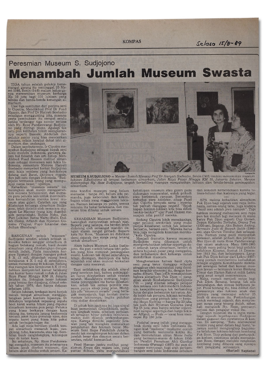 Peresmian Museum S. Sudjojono: Menambah Jumlah Museum Swasta