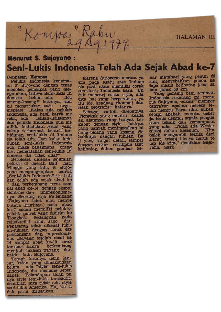 Menurut S. Sujoyono: Seni Lukis Indonesia Telah Ada Sejak Abad Ke-7