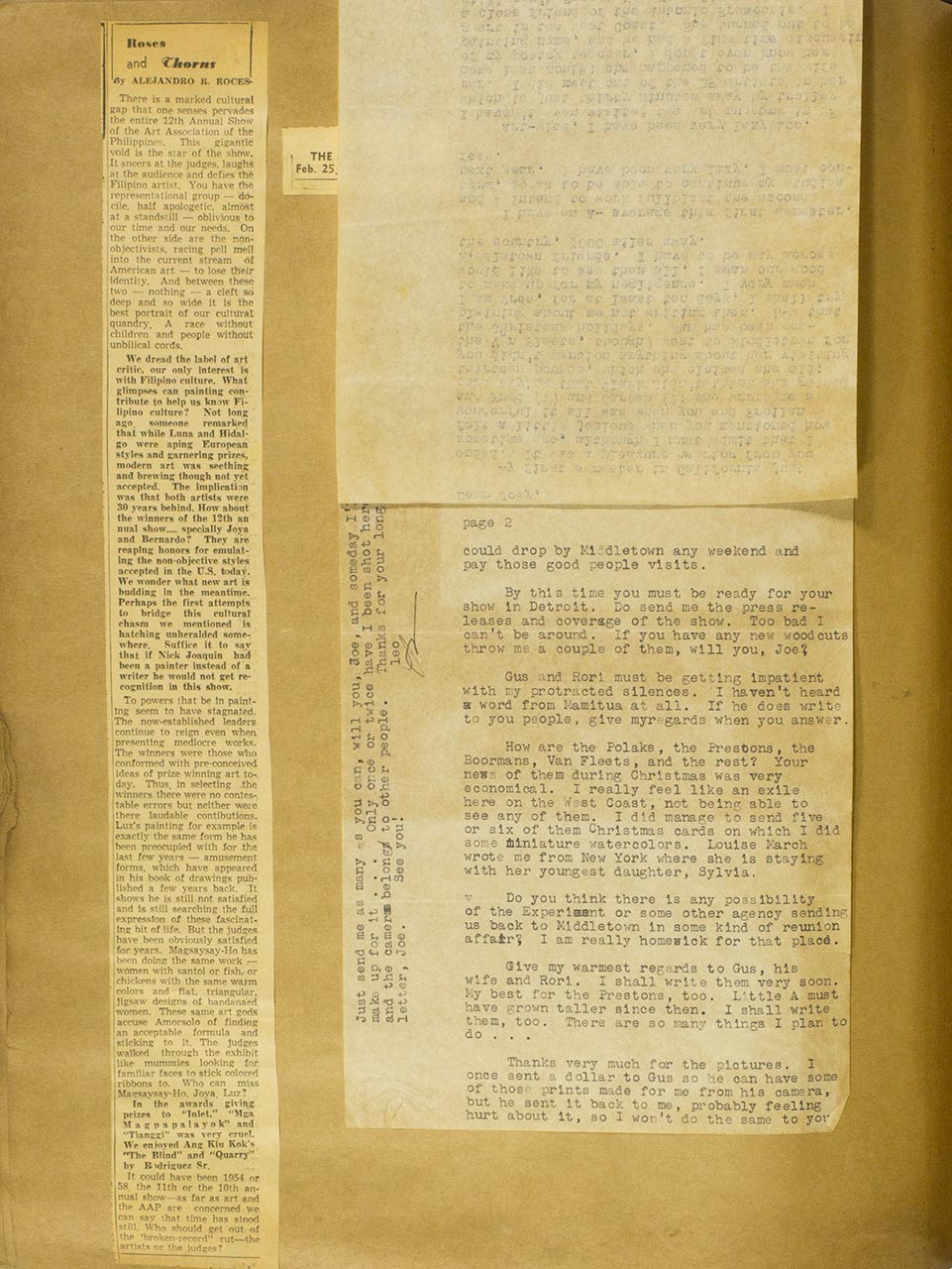 Roses and Thorns; A Personal Letter to Joe; The Challenge (page 3 of 3)