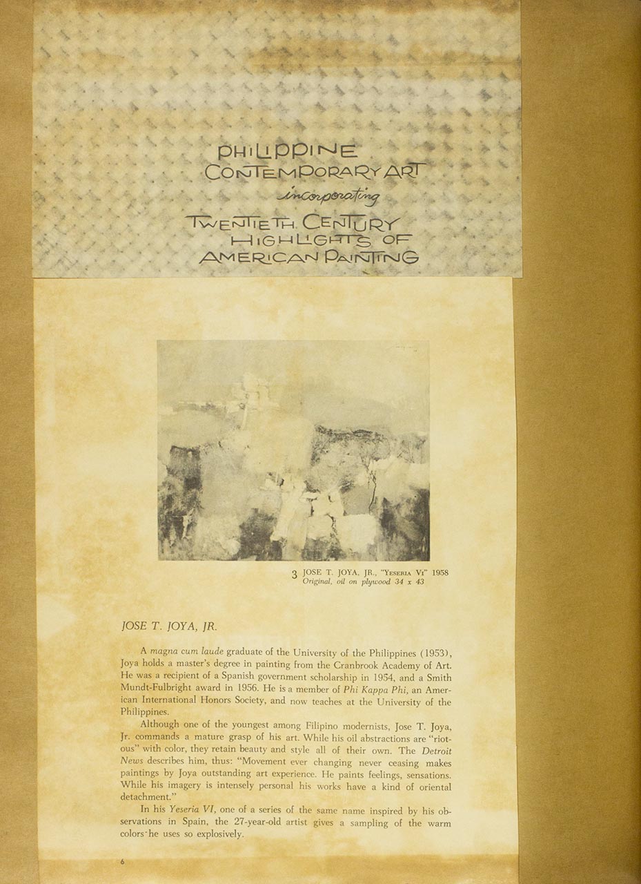 Philippine Contemporary Art incorporating Twentieth Century Highlights of American Painting; Jose T. Joya Jr.