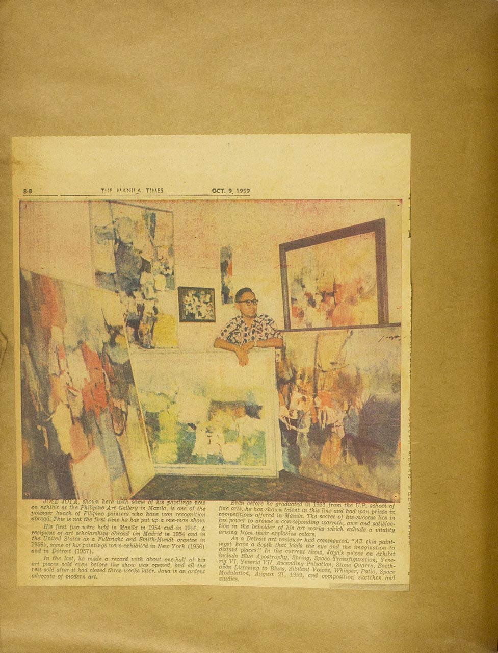 A Newspaper Article on Jose Joya