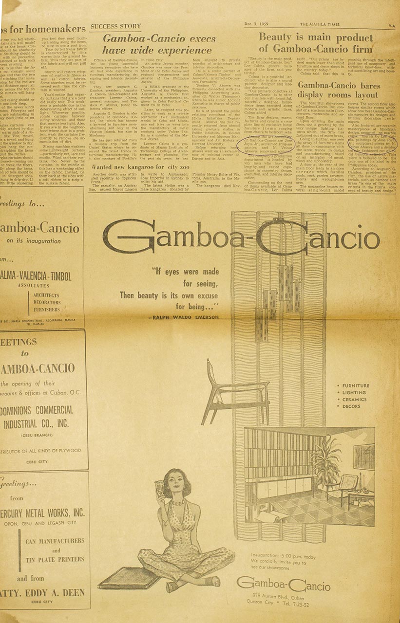 Gamboa-Cancio execs have wide experience; Beauty is main product of Gamboa-Cancio firm; Gamboa-Cancio bares display rooms layout