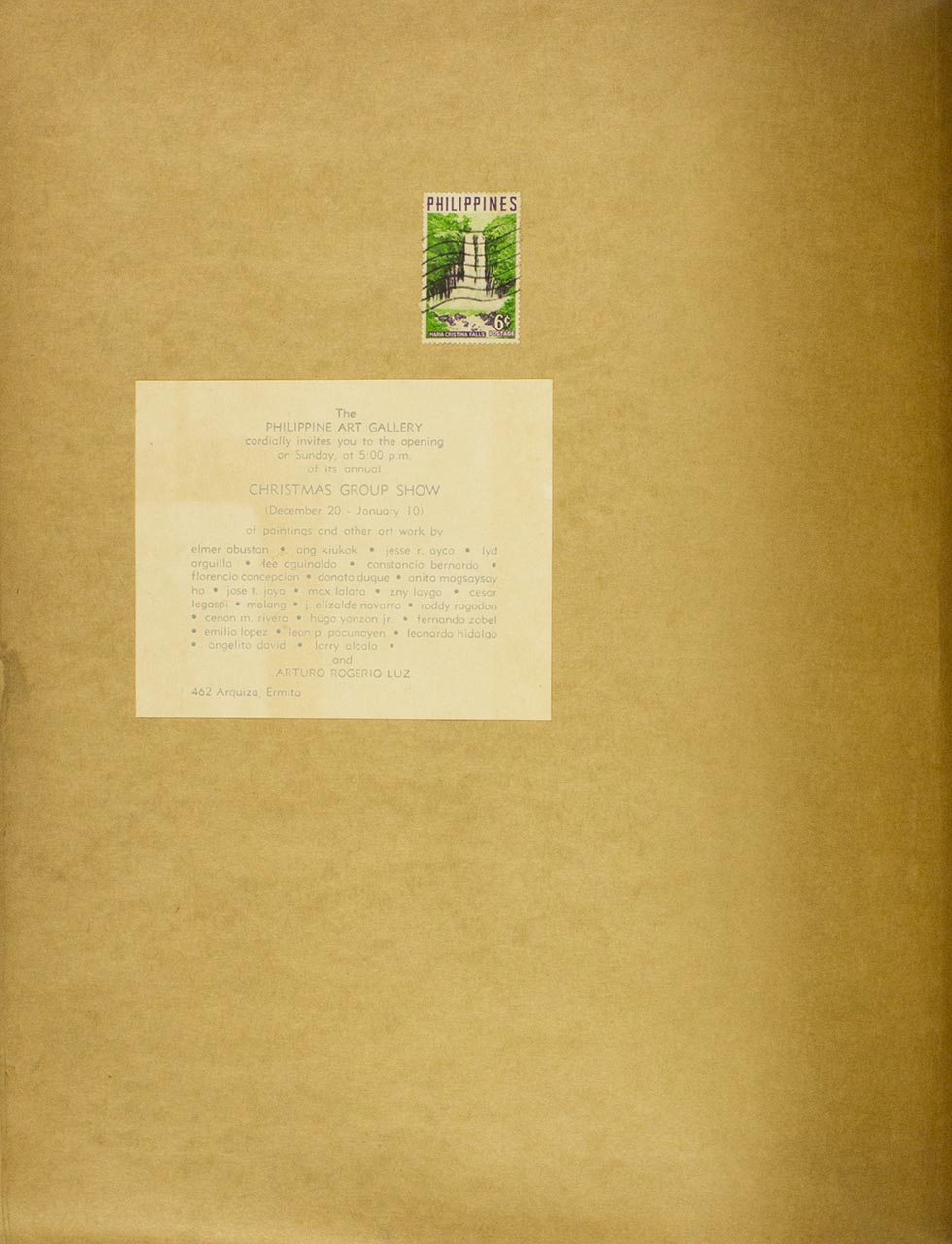 6 Cent philippines Stamp; An invitation to an exhibition opening of a Christmas Group Show