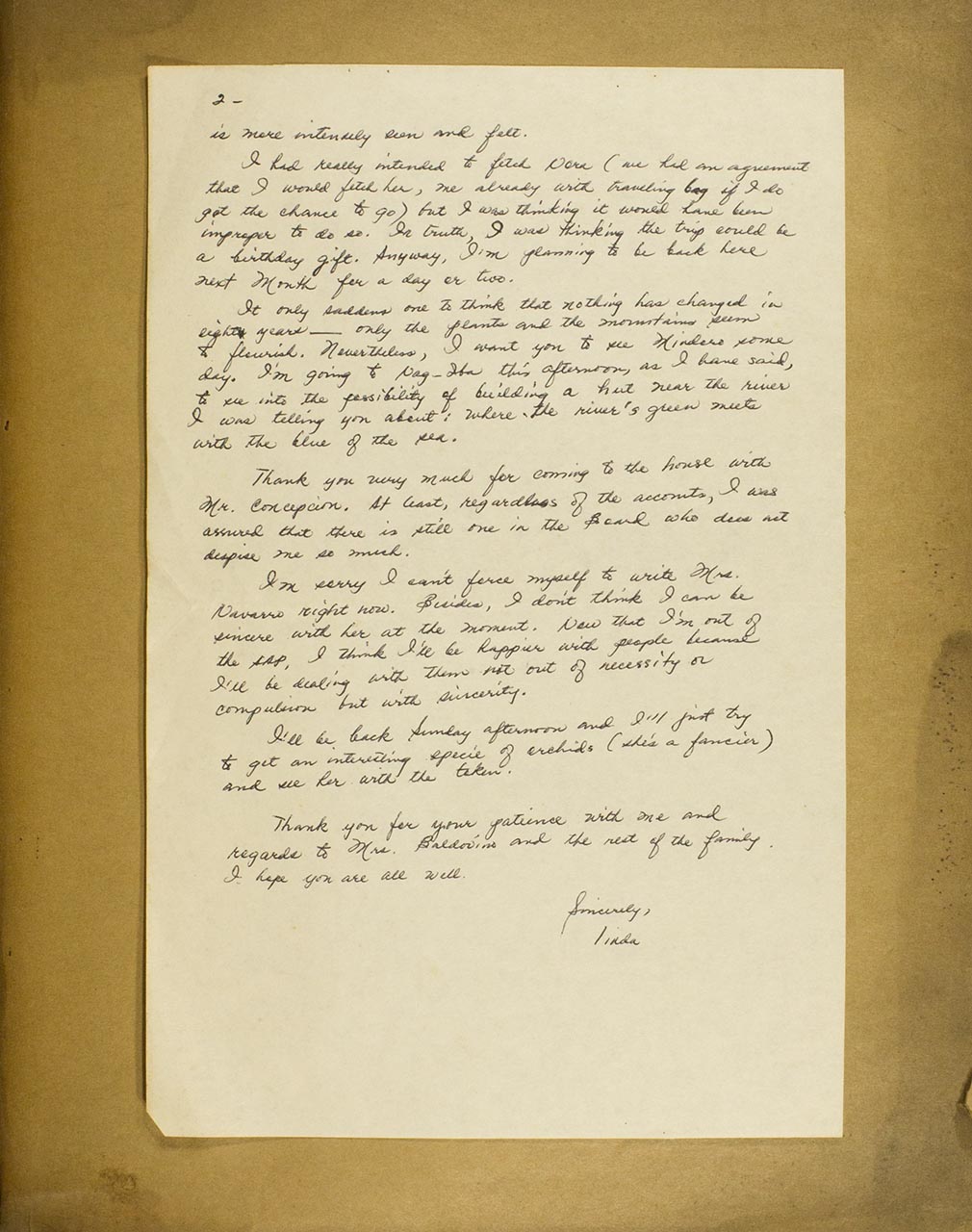 A Personal letter to Abueva with regards to his older letters (Some Contents illegible); A personal letter to Joya regarding the letter written to Abueva (page 4 of 4)