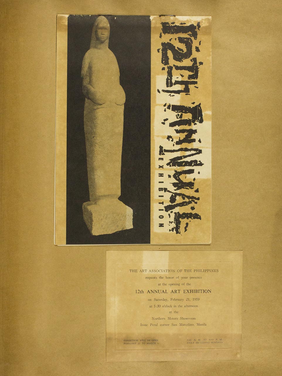 12th Annual Exhibition Catalogue and Invitation Card (page 1 of 5)