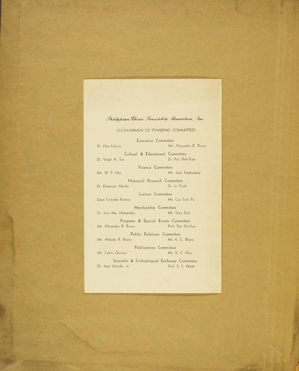 An Invitation to The Philippines-China Night with a program outline (page 4 of 4)