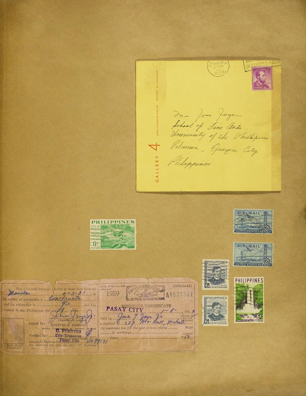 An exhibition invitation to Joya (page 1 of 2)