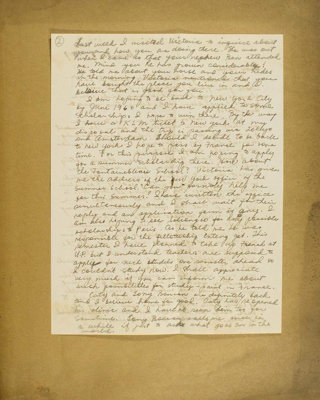 An Envelope addressed to Nena Saguil then to Jose Joya; Joya: Recent Painting (Exhibition Catalogue Invitation cum Christmas Card); A Personal Letter to Nena (page 6 of 9)
