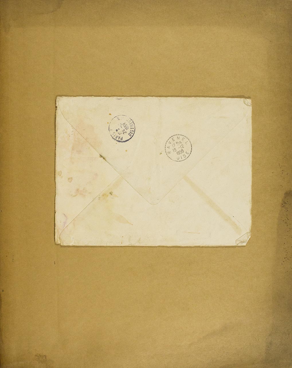 An Envelope addressed to Nena Saguil then to Jose Joya; Joya: Recent Painting (Exhibition Catalogue Invitation cum Christmas Card); A Personal Letter to Nena (page 9 of 9)