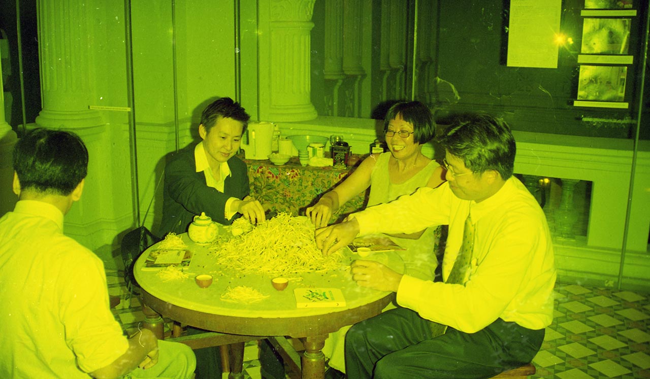 Photographic documentation of "Let's Chat" by Amanda Heng at the Singapore Art Museum in 2000