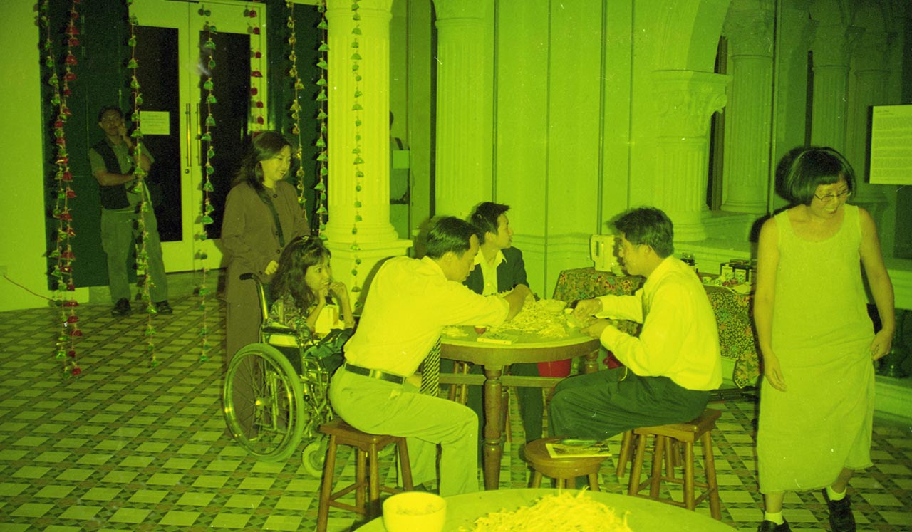 Photographic documentation of "Let's Chat" by Amanda Heng at the Singapore Art Museum in 2000