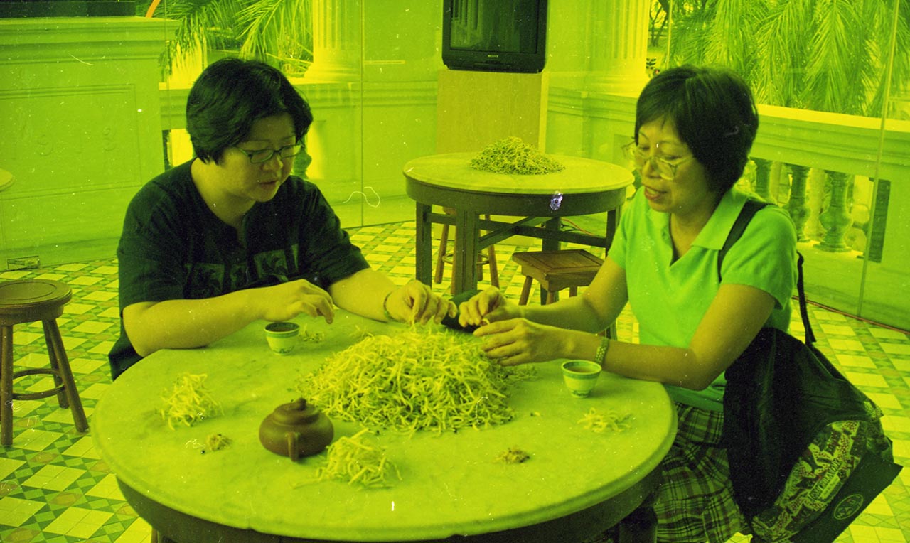 Photographic documentation of "Let's Chat" by Amanda Heng at the Singapore Art Museum in 2000