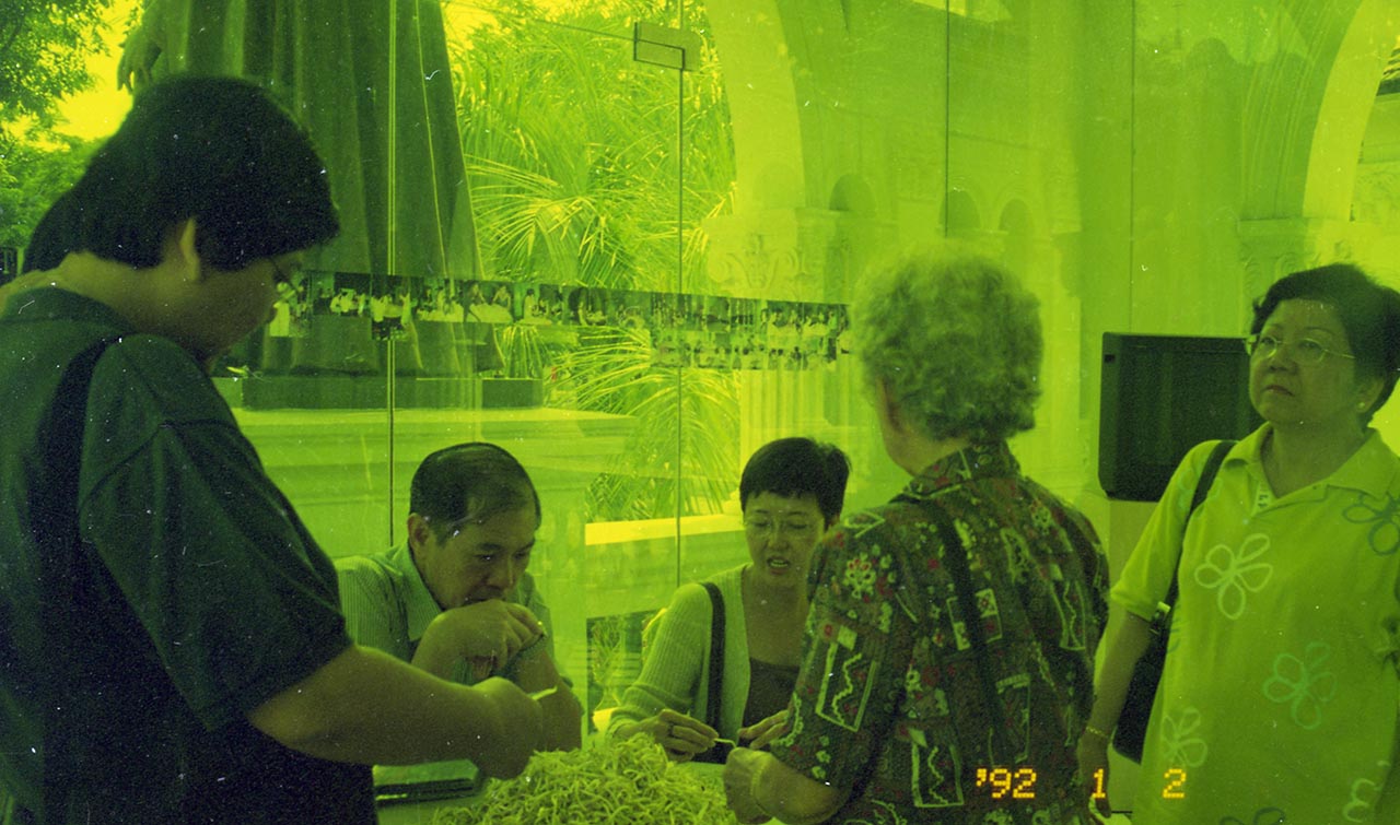 Photographic documentation of "Let's Chat" by Amanda Heng at the Singapore Art Museum in 2000