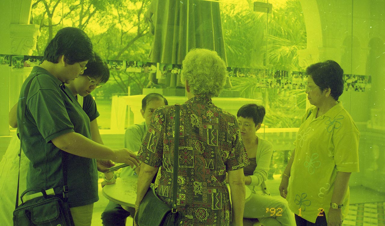 Photographic documentation of "Let's Chat" by Amanda Heng at the Singapore Art Museum in 2000